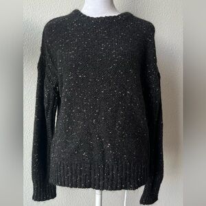 Sandro Black and Gold Speckled Crew Neck Sweater